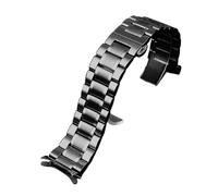 SRTYDCUR Edelstahl-Armband, gebogen, kompatibel mit Casio EFR-526/303/304/530/556/552, Herren-Armband BEM-506/501, 20, 22, 24 mm(Black,20mm)