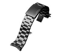 SRTYDCUR Edelstahl-Armband, gebogen, kompatibel mit Casio EFR-526/303/304/530/556/552, Herren-Armband BEM-506/501, 20, 22, 24 mm(A-black,20mm)
