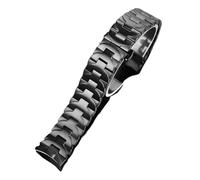 SRTYDCUR Edelstahl-Uhrenarmband, kompatibel mit Panerai Pam441 111, Uhrenarmband aus feinem Stahl mit Schmetterlingsverschluss, 24 mm, Zubehör(Black)
