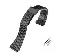 SRTYDCUR Feines Stahlarmband, kompatibel mit CASIO-Stahlarmband A158 / A159 A168 a169 b650 aq230/ 700 Small Gold Watch Series, 18 mm Armband(Black 3)