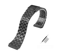 SRTYDCUR Feines Stahlarmband, kompatibel mit CASIO-Stahlarmband A158 / A159 A168 a169 b650 aq230/ 700 Small Gold Watch Series, 18 mm Armband(Black 5)