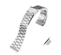 SRTYDCUR Feines Stahlarmband, kompatibel mit CASIO-Stahlarmband A158 / A159 A168 a169 b650 aq230/ 700 Small Gold Watch Series, 18 mm Armband(Silver 3)