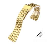 SRTYDCUR Feines Stahlarmband, kompatibel mit CASIO-Stahlarmband A158 / A159 A168 a169 b650 aq230/ 700 Small Gold Watch Series, 18 mm Armband(Gold 3)