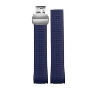 SRTYDCUR Gebogenes Gummi-Uhrenarmband, kompatibel mit Patek Philippe 5167 Grenade Aquanaut, Silikon-Uhrenarmband, Herrenarmband, 21 mm(Blue silver)