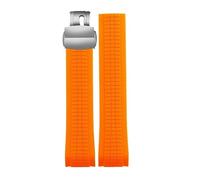 SRTYDCUR Gebogenes Gummi-Uhrenarmband, kompatibel mit Patek Philippe 5167 Grenade Aquanaut, Silikon-Uhrenarmband, Herrenarmband, 21 mm(Orange silver)