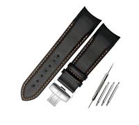 SRTYDCUR Genuine Calf Leather Watchband Watch Band Strap Compatible With Tissot COUTURIER T035 T035617 627 T035439 Watch Band(Black orange Silver,22mm)