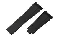 SRTYDCUR Gummi-Armband kompatibel mit Rolex Submariner DAYTONA GMT Yacht-Master Silikonarmband schwarzes Uhrenarmband(Black no clasp,21mm)