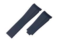 SRTYDCUR Gummi-Armband kompatibel mit Rolex Submariner DAYTONA GMT Yacht-Master Silikonarmband schwarzes Uhrenarmband(Blue no clasp,21mm)