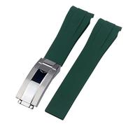 SRTYDCUR Gummi-Armband kompatibel mit Rolex Submariner DAYTONA GMT Yacht-Master Silikonarmband schwarzes Uhrenarmband(Green silver,21mm)