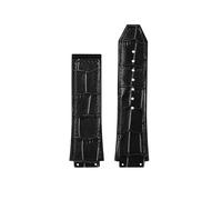 SRTYDCUR Gummi-Uhrenarmband, kompatibel mit BIG BANG Herren-Uhrenarmband, weiches Silikon und schweißfestes Armband, 26-19 mm(Black leather -NK)