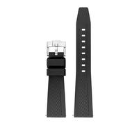 SRTYDCUR Gummi-Uhrenarmband, universelles Schnellverschluss-Armband, weiches Sport-Silikonband, kompatibel mit Seiko, Longines-Uhrenarmband(Black,20mm)