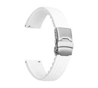 SRTYDCUR Hochfestes Silikonarmband, kompatibel mit Swatch X Blancpain Five Ocean, Uhrenarmband Faltschließe for Herren und Damen, 22 mm, Werkzeug(White)