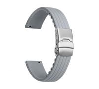 SRTYDCUR Hochfestes Silikonarmband, kompatibel mit Swatch X Blancpain Five Ocean, Uhrenarmband Faltschließe for Herren und Damen, 22 mm, Werkzeug(Grey)