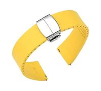 SRTYDCUR Hochwertiges, mit FKM-Armband 18/19/20/21/22 mm Tauch-Fluorkautschuk-Schnellverschluss-Uhrenarmband-Zubehör for Zuschneiden(Yellow,18mm)