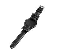 SRTYDCUR Kalbsleder-Uhrenarmband mit mattiertem Bundband, Retro-Rindsleder, braun, Kaffeebraun, Armband for Herren und Damen, Uhrenarmband, 18 mm, 20, 22(Black,22mm)