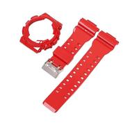 SRTYDCUR Kompatibel mit Casio G-Shock GA-100/110/120 GA-140 GD-100/110/120 GLS-100 GAX-100 Ersatzarmband aus Silikonharz Lünette(Red)