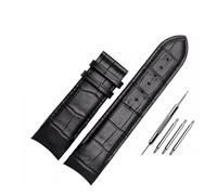 SRTYDCUR Kompatibel mit Tissot 1853 T035 Lederarmband T035627A Kalbslederarmband gebogenem Ende und Schmetterlingsschnalle(Black-no buckle,22mm)