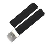 SRTYDCUR Kompatibel mit Tissot T-TOUCH T013 T047 20 mm weiches Silikonkautschuk-Uhrenarmband Schwarz Orange Sport-Uhrenarmband T091 T013420A(Black-silver,20mm)