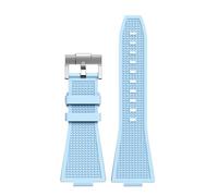 SRTYDCUR Konvexes Armband, kompatibel mit Tissot PRX-Serie T137.407/T137.410 Super Player 40 mm, Gummi-Silikon-Uhrenarmband Schnellverschluss, 12(Light blue)