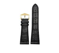 SRTYDCUR Lederarmband 26 mm 22 30, kompatibel mit Franck Muller FM6000H-Uhrenarmband, Armbanduhren-Zubehör, Rindsleder-Uhrenarmband(Black gold,30mm)