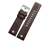 SRTYDCUR Lederarmband kompatibel mit Diesel DZ7257 1657 4323 7314 7313 7371 Uhrenarmband 22 24 26 27 28 30 mm Schwarz Braun Weiß Band(Brown silver,26mm)