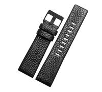 SRTYDCUR Lederarmband kompatibel mit Diesel DZ7257 1657 4323 7314 7313 7371 Uhrenarmband 22 24 26 27 28 30 mm Schwarz Braun Weiß Band(Black black,27mm)