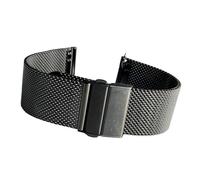 SRTYDCUR Mesh Milanese Loop 16/18/20/22mm Edelstahlarmband Faltschließe Uhrenarmband Herren Damen Metall Ersatzband Uhrenzubehör(Black,22mm)