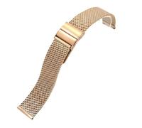 SRTYDCUR Milanese Loop Uhrenarmband 12/14/16/18/20/22mm Release Universal Herren Damen Edelstahlarmband Mesh Ersatz(Rose gold,16mm)