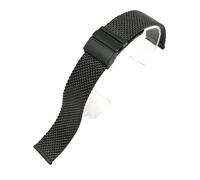 SRTYDCUR Milanese Loop Uhrenarmband 12/14/16/18/20/22mm Release Universal Herren Damen Edelstahlarmband Mesh Ersatz(Black,14mm)