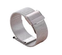 SRTYDCUR Schnellverschluss-Milanese-Armband 18 mm 20 mm 22 mm 12 mm 14 mm 16 mm 17 mm 19 mm 21 mm 24 mm Universalarmband 0,6 Mesh Edelstahl(Silver,16mm)