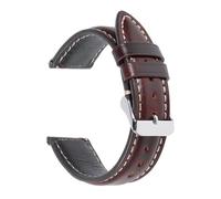 SRTYDCUR Schnellverschluss Ölwachs Uhrenarmbänder 18mm 19mm 20mm 21mm 22mm Gürtel Weiches Armband Handgelenk Band(Red,22mm)