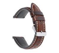 SRTYDCUR Schnellverschluss Ölwachs Uhrenarmbänder 18mm 19mm 20mm 21mm 22mm Gürtel Weiches Armband Handgelenk Band(Red brown,19mm)
