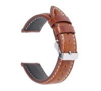 SRTYDCUR Schnellverschluss Ölwachs Uhrenarmbänder 18mm 19mm 20mm 21mm 22mm Gürtel Weiches Armband Handgelenk Band(Light brown,18mm)