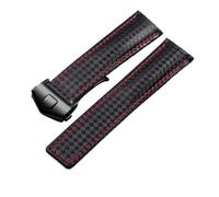 SRTYDCUR Schwarzes Kalbslederarmband, kompatibel mit Tag Heuer Aquaracer 300 CARRERA F1 Uhrenarmband, Herren, 19 mm, 20, 22(Black-black,20mm)