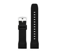 SRTYDCUR Schwarzes und blaues Armbandzubehör, kompatibel mit Casio PRG-650 PRW-6600Y-1A9 PRG600/610, Silikonarmband, Ersatzgummi, 24 mm(Black silver clasp)
