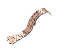 SRTYDCUR Uhrenarmband 21 mm 26 Herren Damen Volledelstahlarmband Kompatibel mit AP ROYAL OAK 15400 26331 15500 Faltschließe(Rosegold)