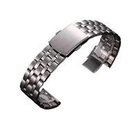 SRTYDCUR Uhrenarmband aus Edelstahl mit Faltschließe, 18 mm, 20 mm, 22 mm, kompatibel mit Seiko, Metallarmband for Damen und Herren, Silber/Gold, Ersatzarmband(Silver B,20mm)