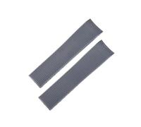 SRTYDCUR Uhrenarmband aus Gummi mit gebogenem Ende, kompatibel Longines Conquest Silikonarmband L3.742.4 642 781 782 im Stil, 21 mm, Faltschließe(Gray no buckle)