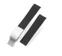 SRTYDCUR Uhrenarmband aus Gummi und Silikon, kompatibel mit dem Longines-Armband for Conquest HydroConquest L3.742 782 Serie, 21 mm(Black-silver)