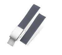SRTYDCUR Uhrenarmband aus Gummi und Silikon, kompatibel mit dem Longines-Armband for Conquest HydroConquest L3.742 782 Serie, 21 mm(Gray-silver)