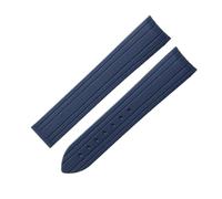 SRTYDCUR Uhrenarmband aus Gummi und Silikon mit gebogenem Ende, kompatibel Omega, Seamaster 300, Armband for Herren Damen, Uhrenzubehör, 20 mm(Blue-no buckle)