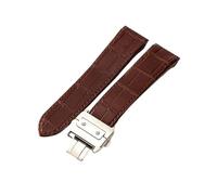 SRTYDCUR Uhrenarmband aus Rindsleder, kompatibel mit der Cartier Santos 100-Serie, schweißfest, 20 mm, 23, Zubehör, Ersatz(Brown-silver clasp,20mm)