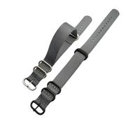 SRTYDCUR Uhrenarmband Blau Khaki Grün Schwarz Armband Ringschnalle Kompatibel mit Nato Nylon Canvas Band 18/20/22mm 24mm Zubehör(Grey,24MM_SILVER BUCKLE)