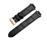 SRTYDCUR Uhrenarmband kompatibel mit Swarovski-Lederarmband for Damen, Serie 5027127, 5027131, 5080602, 5096008, 21-14 mm(Black rose gold)