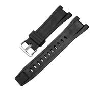 SRTYDCUR Uhrenarmband-Zubehör, kompatibel mit Casio G-SHOCK GST-S100 S110 S210 S300 W300 B100, Silikon-Uhrenarmband, Herrenarmband, 26 x 14 mm(Black Silver)