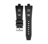 SRTYDCUR Uhrenzubehör Gummi-Silikon-Armband passend for DIAGONO schwarzes konvexes Mundstück 26 x 9 mm