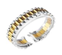 SRTYDCUR Uhrenzubehörband aus massivem Edelstahl, kompatibel mit Rolex DATEJUST DAY-DATE OYSTERPERTUAL DATE Uhrenarmband(Silver Gold 3,21mm)