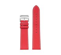 SRTYDCUR Universelles Lederarmband, kompatibel mit Cartier London Solo, Damen und Herren, Rindsleder, Schnellverschlussband, Uhrenzubehör, 18, 20 mm, 22(Red white,18mm)
