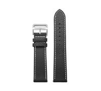 SRTYDCUR Universelles Lederarmband, kompatibel mit Cartier London Solo, Damen und Herren, Rindsleder, Schnellverschlussband, Uhrenzubehör, 18, 20 mm, 22(Black white,22mm)