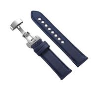 SRTYDCUR Wasserdichtes Segeltuch-Uhrenarmband, kompatibel mit Fossil for Seiko-Taucheruhren, gewebtes Nylon-Uhrenarmband, Schnellverschluss, Sportarmband(Blue,22MM_SILVER BUCKLE)